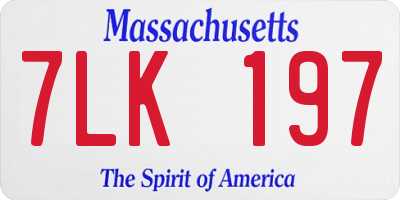 MA license plate 7LK197