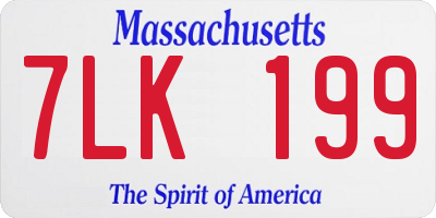 MA license plate 7LK199
