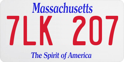 MA license plate 7LK207