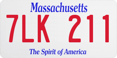 MA license plate 7LK211