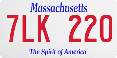 MA license plate 7LK220