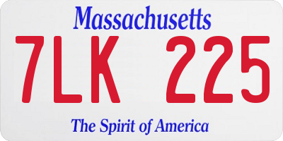 MA license plate 7LK225