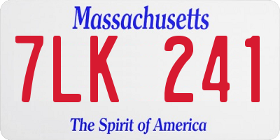 MA license plate 7LK241