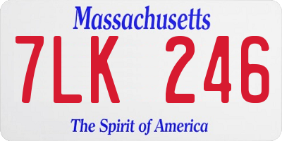 MA license plate 7LK246
