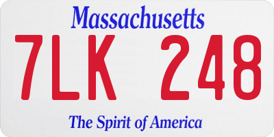 MA license plate 7LK248