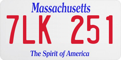 MA license plate 7LK251