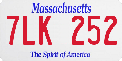 MA license plate 7LK252