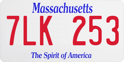 MA license plate 7LK253