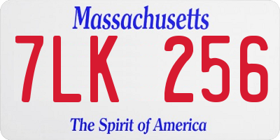 MA license plate 7LK256