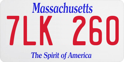 MA license plate 7LK260
