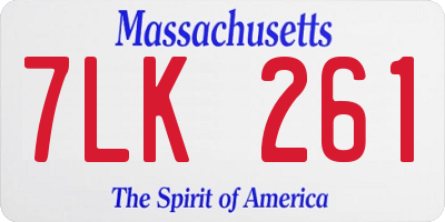 MA license plate 7LK261