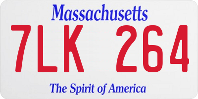 MA license plate 7LK264