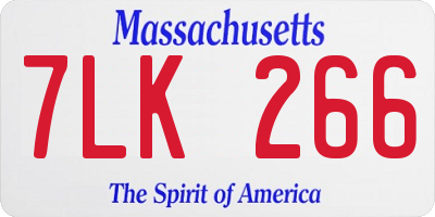 MA license plate 7LK266