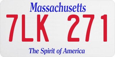 MA license plate 7LK271