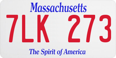 MA license plate 7LK273