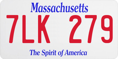 MA license plate 7LK279