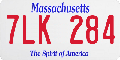 MA license plate 7LK284