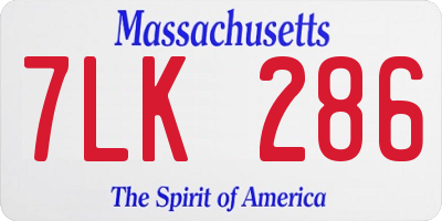 MA license plate 7LK286