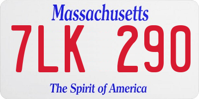 MA license plate 7LK290