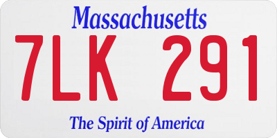 MA license plate 7LK291