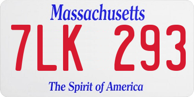 MA license plate 7LK293