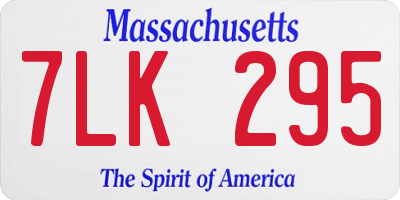 MA license plate 7LK295