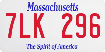 MA license plate 7LK296