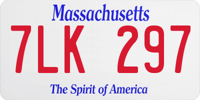 MA license plate 7LK297