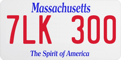 MA license plate 7LK300