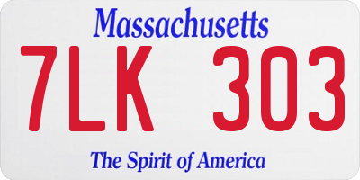 MA license plate 7LK303