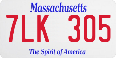 MA license plate 7LK305