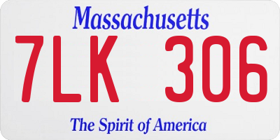 MA license plate 7LK306