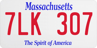 MA license plate 7LK307