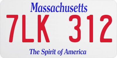MA license plate 7LK312