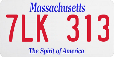 MA license plate 7LK313