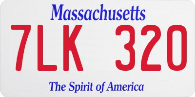 MA license plate 7LK320