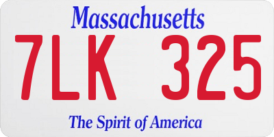 MA license plate 7LK325