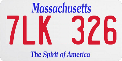 MA license plate 7LK326