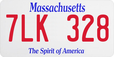 MA license plate 7LK328