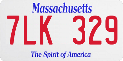 MA license plate 7LK329