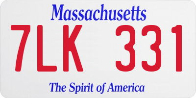 MA license plate 7LK331