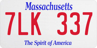 MA license plate 7LK337
