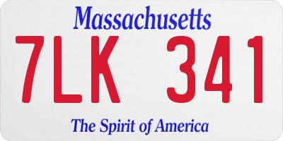 MA license plate 7LK341