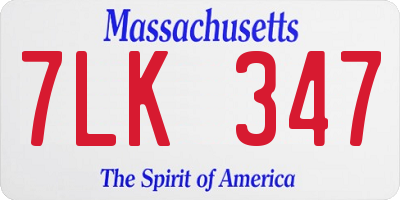 MA license plate 7LK347