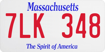 MA license plate 7LK348