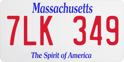 MA license plate 7LK349
