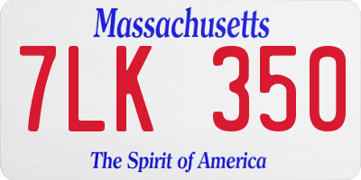 MA license plate 7LK350