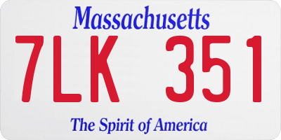 MA license plate 7LK351