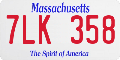 MA license plate 7LK358