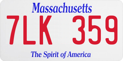MA license plate 7LK359